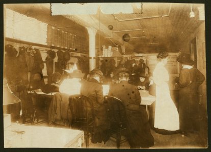 Room in Martini's factory (beading slippers, etc.), 249 Hud(son). Women are calling for home-work, also delivering it, and learning to do it. LOC nclc.04090