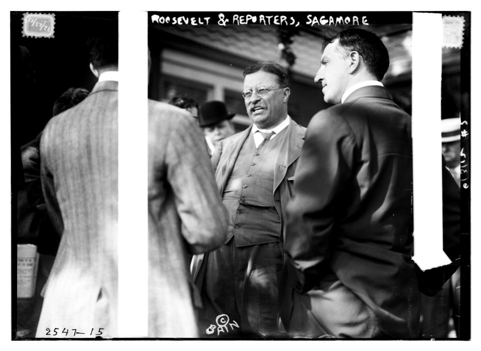 Roosevelt & reporters, Sagamore LCCN2014692025