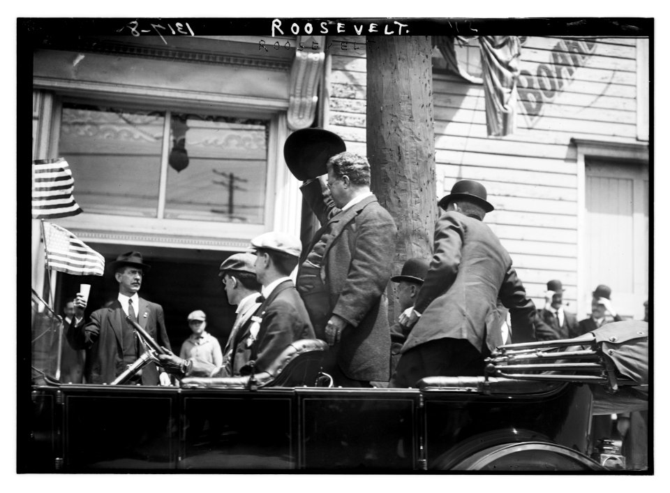 Roosevelt in car LCCN2014686914