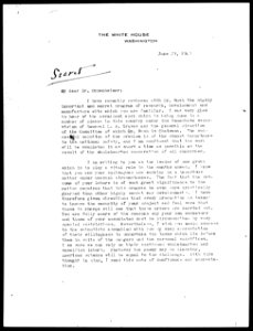 Roosevelt letter for Oppenheimer p1