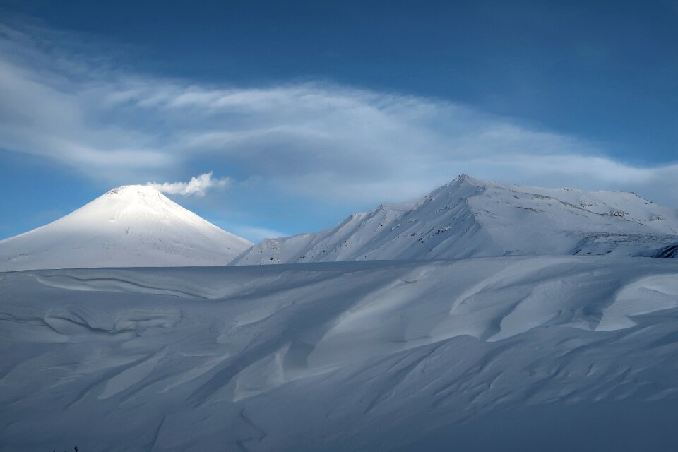 Snow wall wave mountain