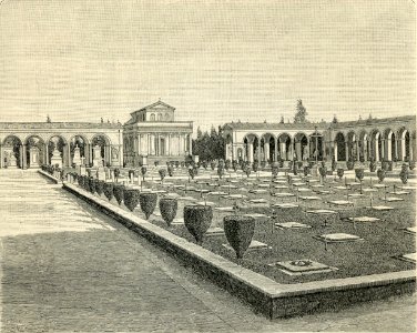 Roma interno del Cimitero di Campo Verano xilografia