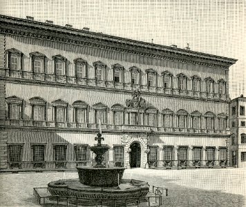 Roma Palazzo Farnese xilografia
