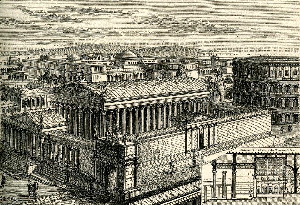 Roma Tempio di Venere ricostruito secondo Reclender