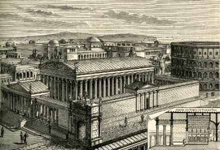 Roma Tempio di Venere ricostruito secondo Reclender