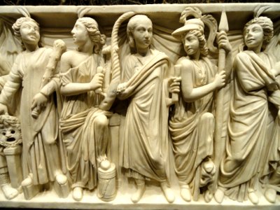 Roman sarcophagus (detail), Rome, 240-260 CE - Nelson-Atkins Museum of Art - DSC08220