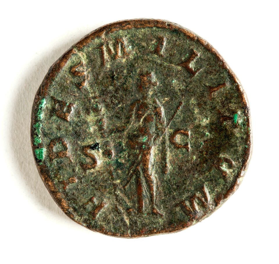 Romerskt bronsmynt med gudinnan Fides, 238-239 - Skoklosters slott - 110743