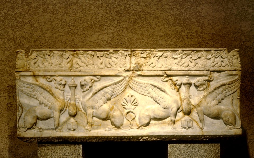 Roman - Sarcophagus with Griffins - Walters 2335