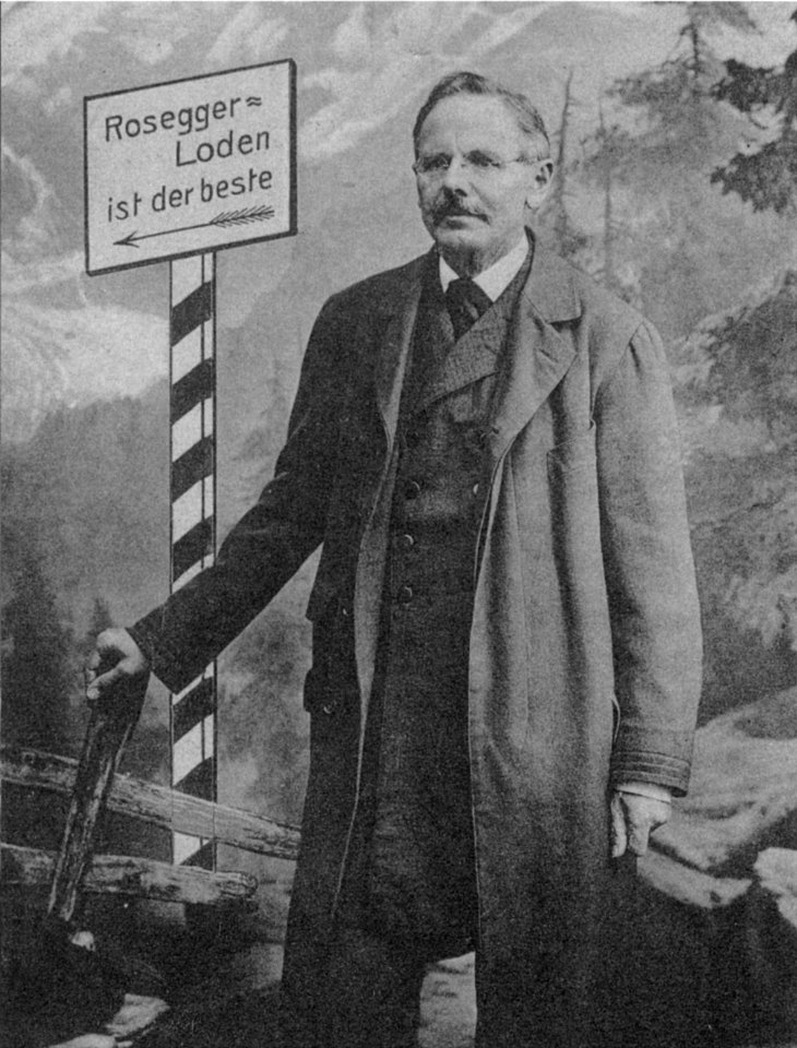 Rosegger, Peter, auf einem Werbefoto - 1910