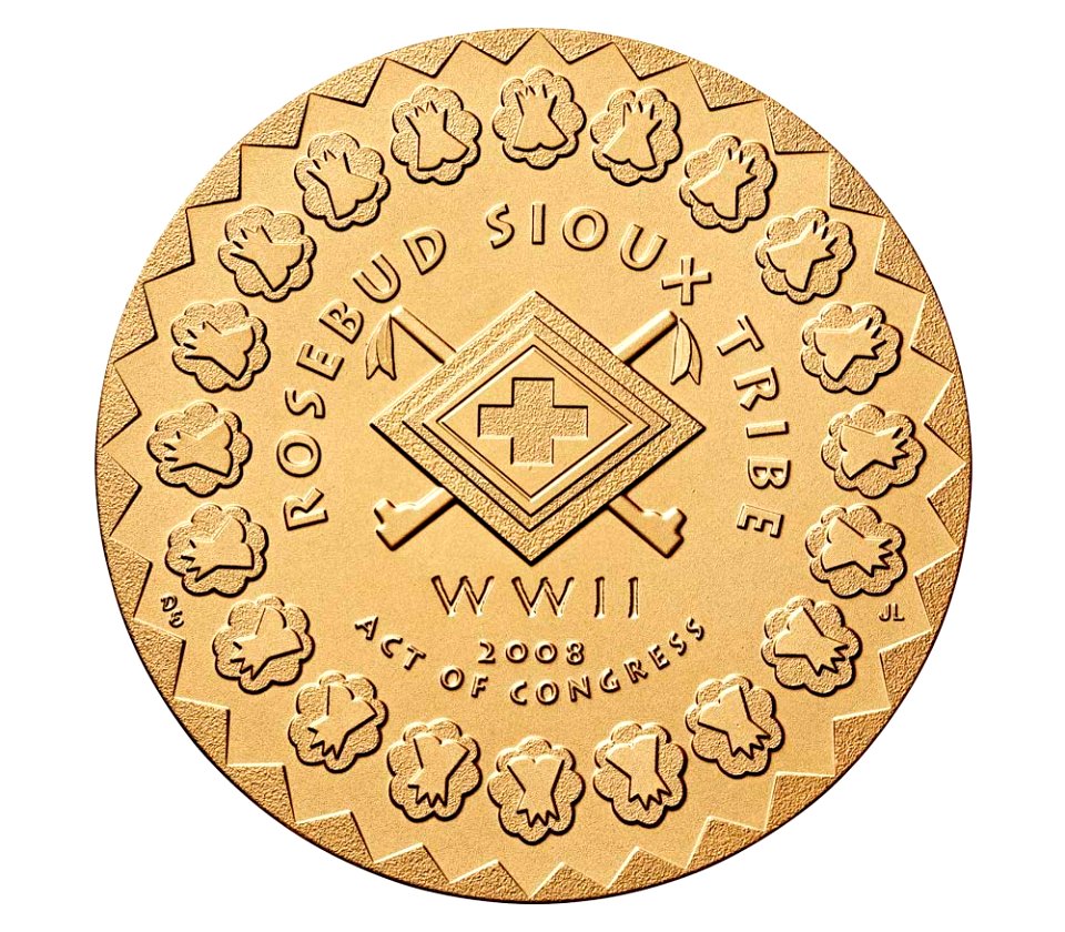 Rosebud Sioux Tribe Congressional Gold Medal (reverse)