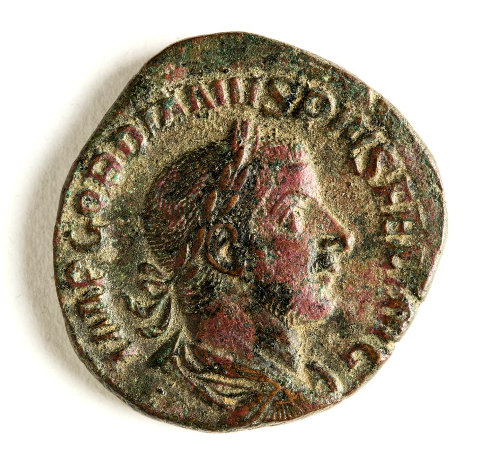 Romerskt bronsmynt med Gordianus III, 243-244 - Skoklosters slott - 110734