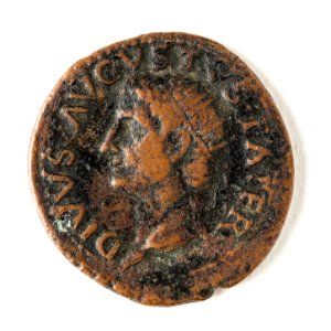 Romerskt bronsmynt med Tiberius - Skoklosters slott - 110689