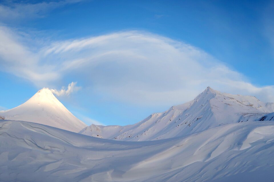 Snow wall wave mountain