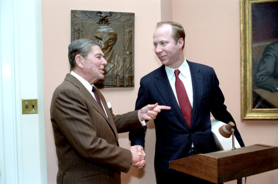 Ronald Reagan and David Gergen