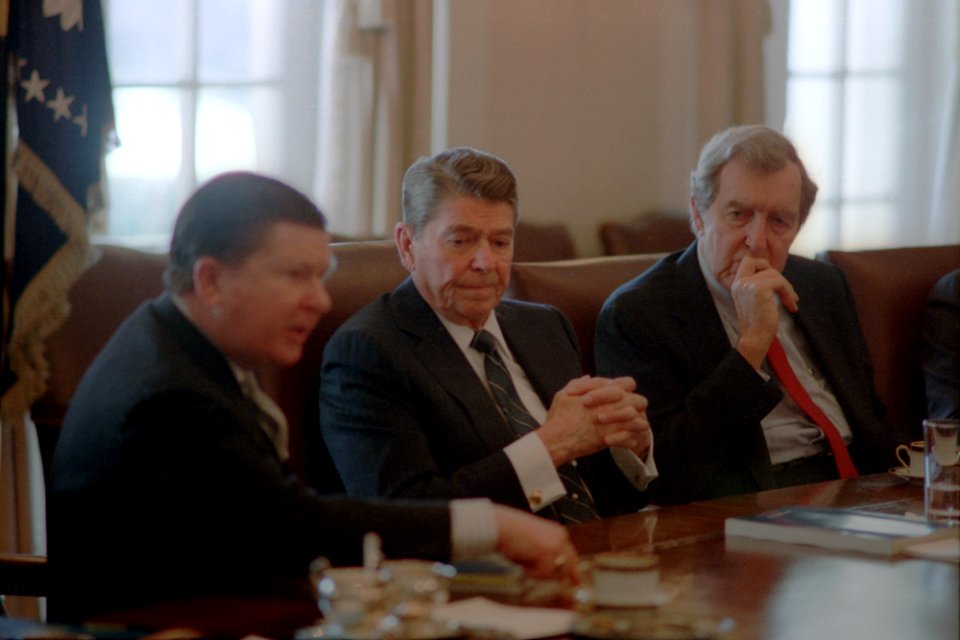 Ronald Reagan with John Tower and Edmund Muskie