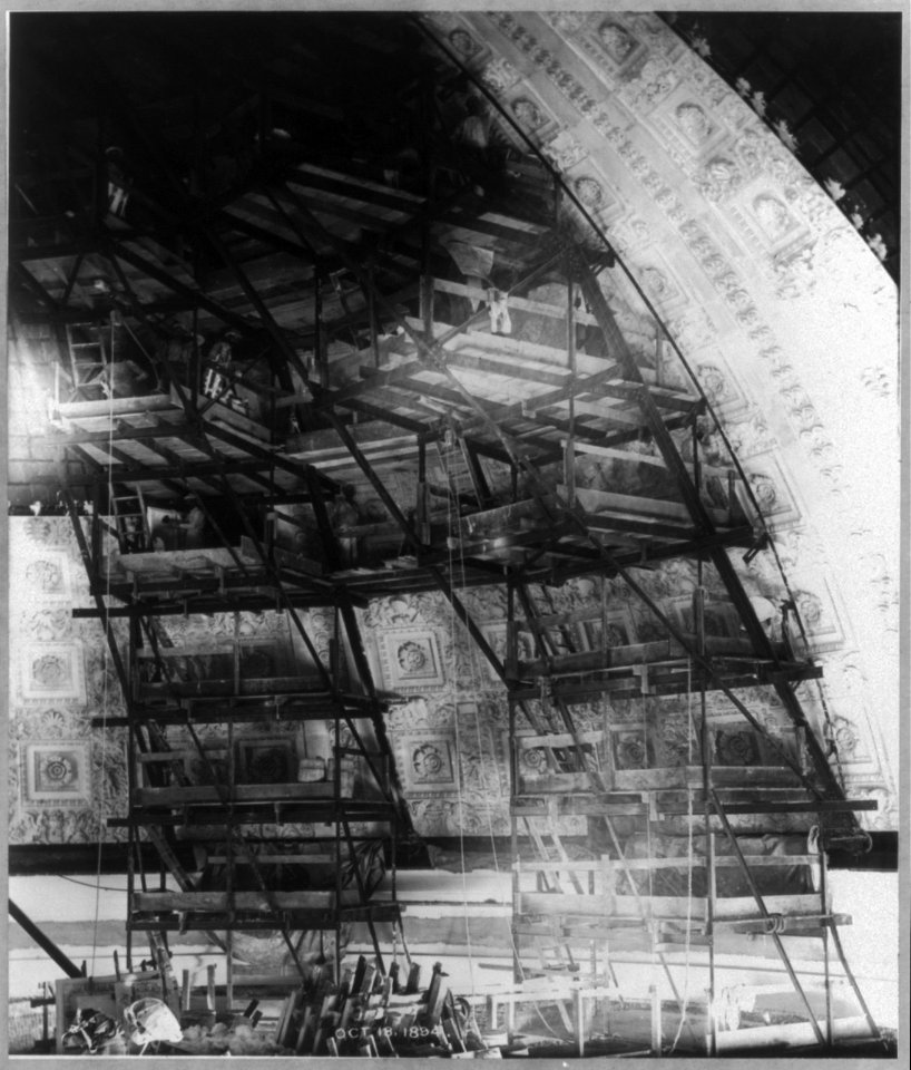 Rotating scaffold designed by Bernard Richardson Green for the Main Reading Room of the Library of Congress LCCN2003670880