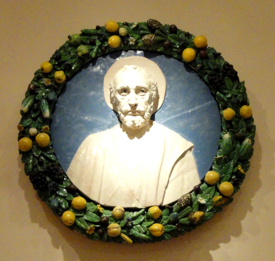 Roundel with the Bust of a Saint, Andrea della Robbia, Florence, c. 1485-1490 - Nelson-Atkins Museum of Art - DSC08525