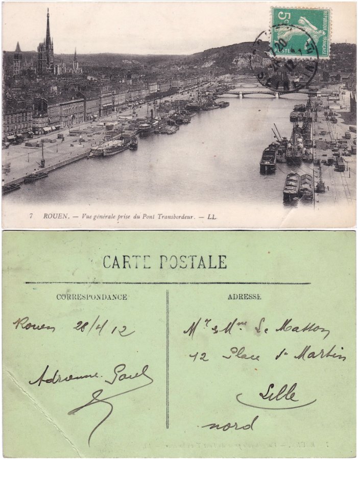 Rouen (France – Seine-Maritime) — Vue générale prise du Pont Transbordeur —