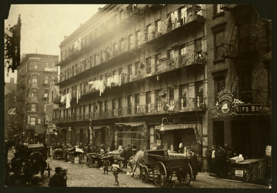 Row of tenements, 260 to 268 Elizabeth St., N.Y., in which a great deal of finishing of clothes is carried on. See photo of 2824, which shows condition of halls. See also photo 2828, one of LOC cph.3a29807