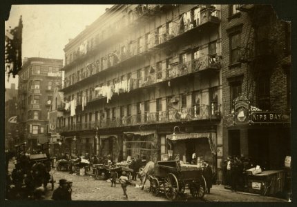 Row of tenements, 260 to 268 Elizabeth St., N.Y., in which a great deal of finishing of clothes is carried on. See photo of 2824, which shows condition of halls. See also photo 2828, one of LOC cph.3a29807