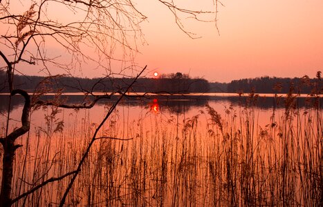 Sunset reflection landscape photo