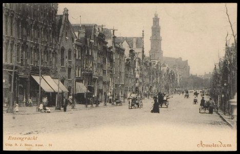 Rozengracht met op de achtergrond de Westerkerk. Uitgave N.J. Boon photo
