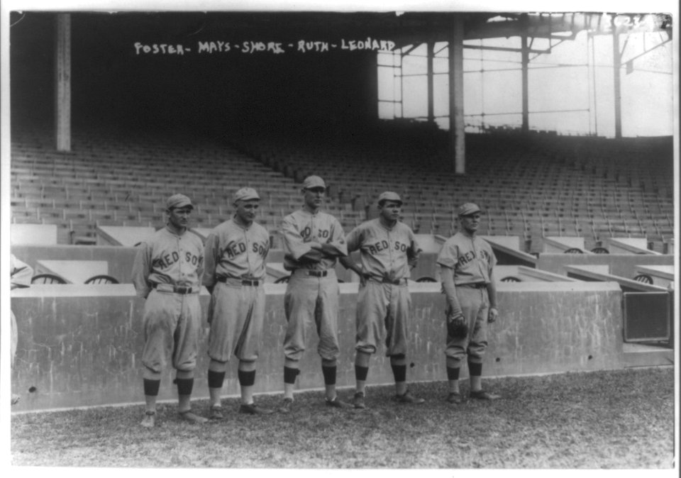 Rube Foster, Carl Mays, Ernie Shore, Babe Ruth, Dutch Leonard, Boston AL, 10-7-1915 (baseball) LCCN2001704365