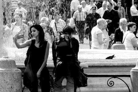 St peter's square selfie woman