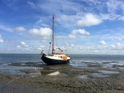 Dry fall wadden sea flat bottom