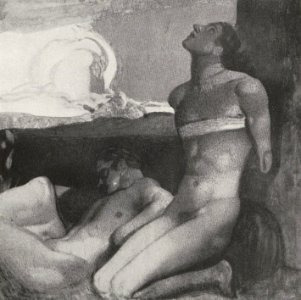 Rudolf Jettmar - Fresco-Malerei mit Tempera-Übermalungen c. 1902