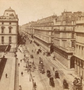 Rue de Rivoli et hôtel du Louvre, between 1860 and 1870