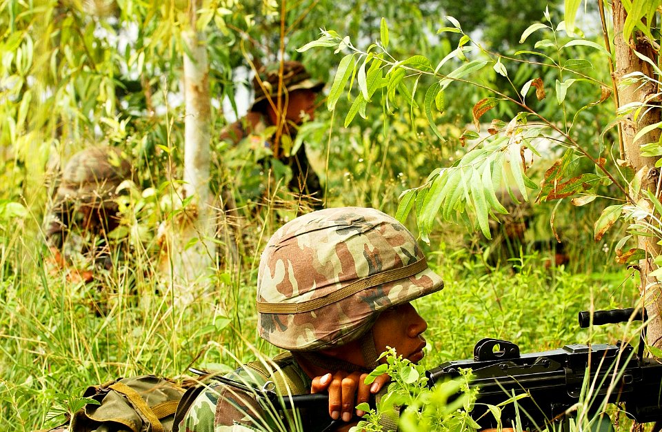 Royal Thai Army soldiers in woods 2006