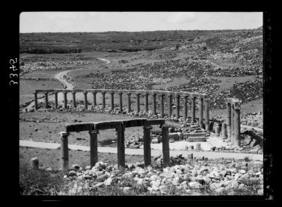 Ruins of Jerash (Gerasa). The Jerash Forum showing large section of pillars LOC matpc.15302