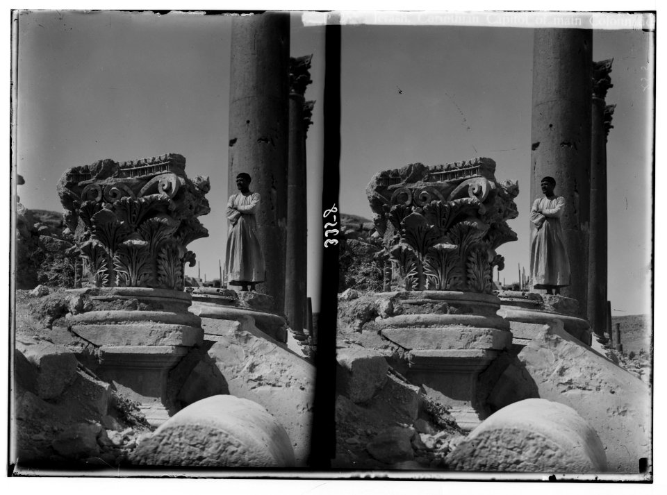 Ruins of Jerash (Gerasa). A Corinthian Capital. From colonnade of main avenue. LOC matpc.02749