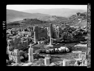 Ruins of Jerash (Gerasa). Jerash. Church of St. George showing forum, gate and the south theatre LOC matpc.15307