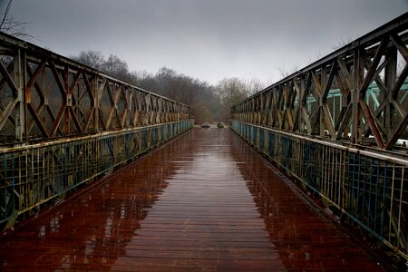 Wooden bridge landscape way