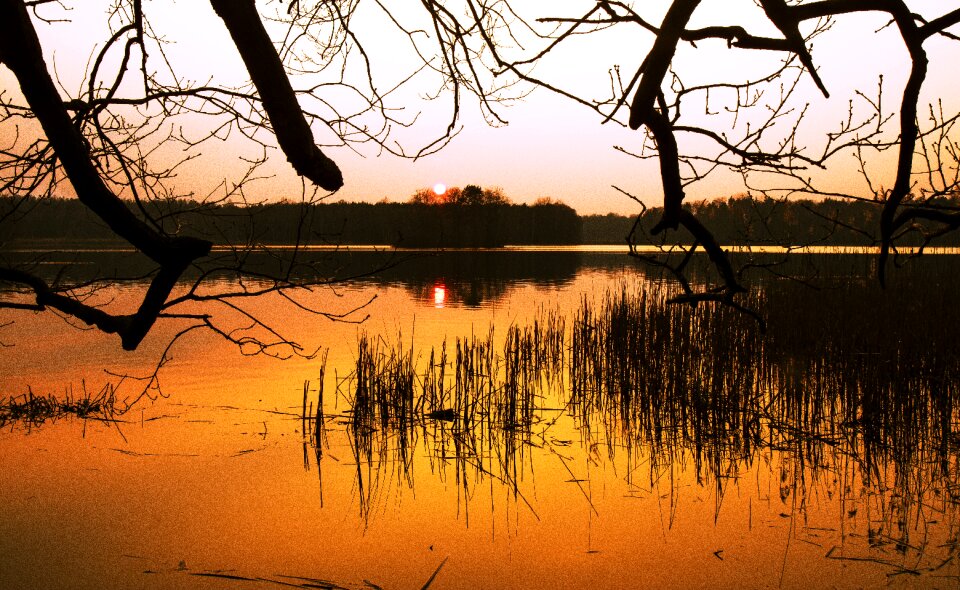 Reflection dawn sunset photo