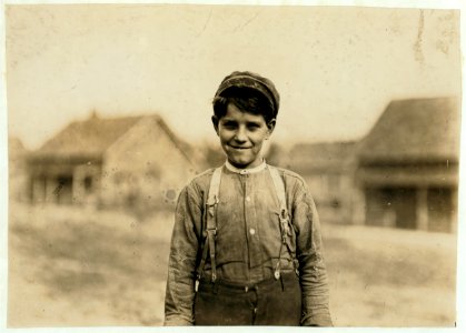 Rush Merrill, Loray Mill, Gastonia, N.C. 12 years old. Been in mill 3 years Doffer. Gets 75 cents a day. Said sometimes gets 3 to 5 hours a day resting between times. LOC nclc.05374
