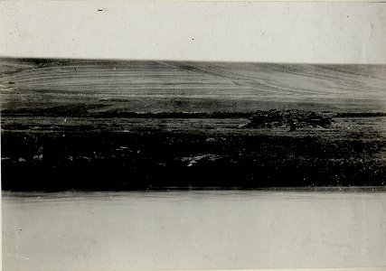 Russ Feldwache gegenüber der versuchten Brücke bei Gut Kotlice dahinter russ.Schützengraben im Vordergr.die Nida. (BildID 15540020)