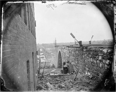 Ruins of railroad bridge near Richmond, Va., 1865. Mayo's stone R.R. bridge. - NARA - 524790
