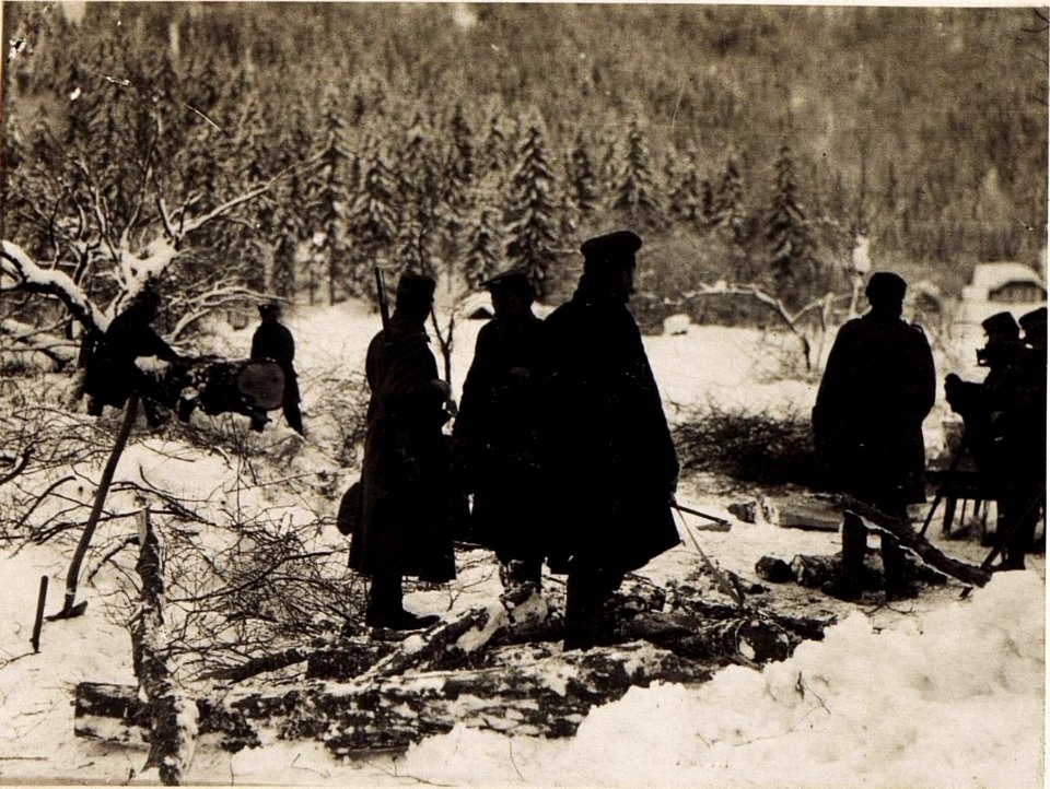 Russische Gefangene beim Holzfällen in Gailthale (BildID 15496787)