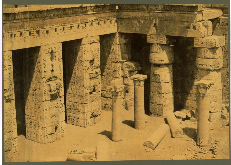Ruins of the second court at the back of the Palace-Temple of Ramses III at Medinet-Habu, Thebes, Egypt) - A. Beato LCCN2003690007