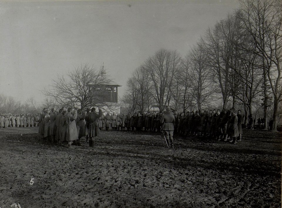 Rumänisch österreichisch Angehörige bei der Eidesleistung für Kaiser Karl I, Dezember 1916 (BildID 15455422)