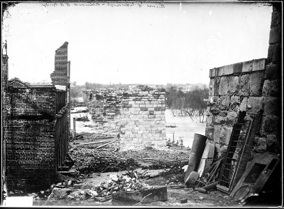 Ruins of Petersburg, R.R. Bridge, Richmond, Va. April, 1865 - NARA - 528974