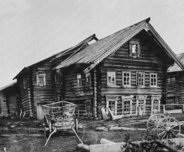 Russischer Photograph - Bauernhäuser im hohen Norden - ein Dorf unweit des Onega-Sees (3) (Zeno Fotografie)