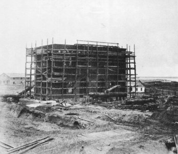 Russischer Photograph um 1887 - Bauarbeiten für eine Fabrikanlage der Metallurgischen Gesellschaft von Südrussland, Dnjepr-Region (2) (Zeno Fotografie)
