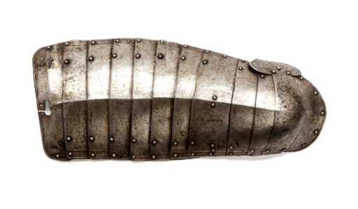 Rustningsdel, lårskena med knäbuckla - Livrustkammaren - 106242