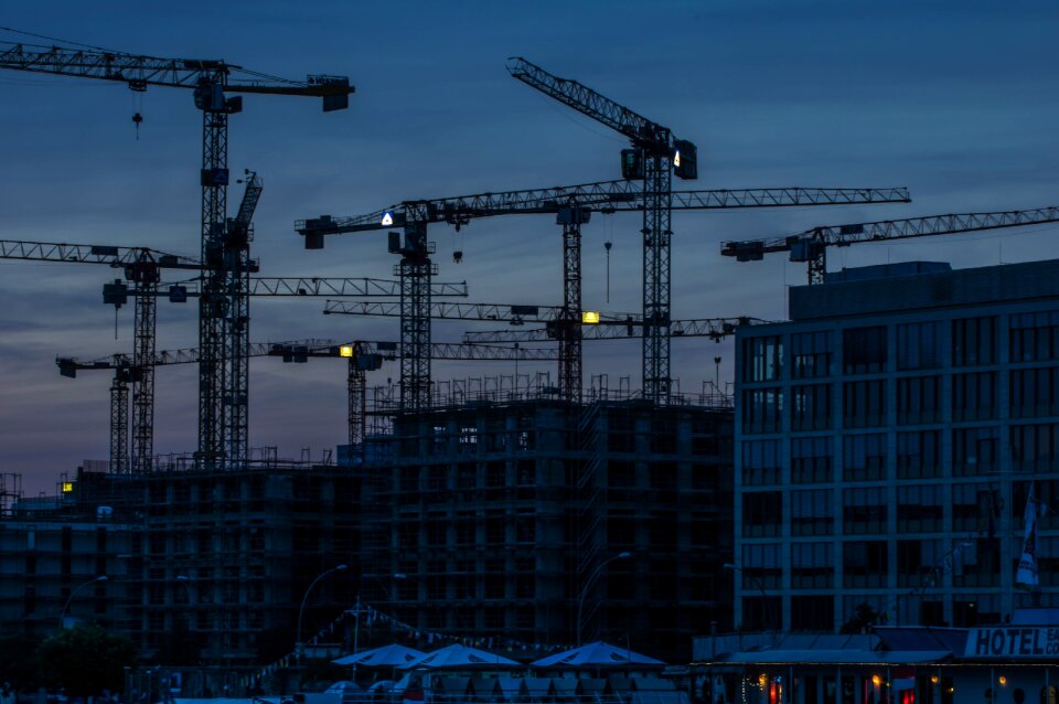 Blue hour sky steel