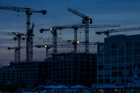 Blue hour sky steel