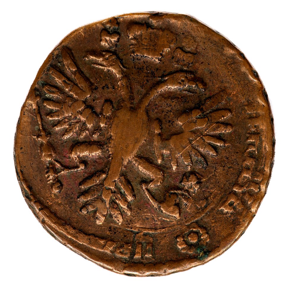 Ryskt kopparmynt med dubbelörn, 1731 - Skoklosters slott - 108156